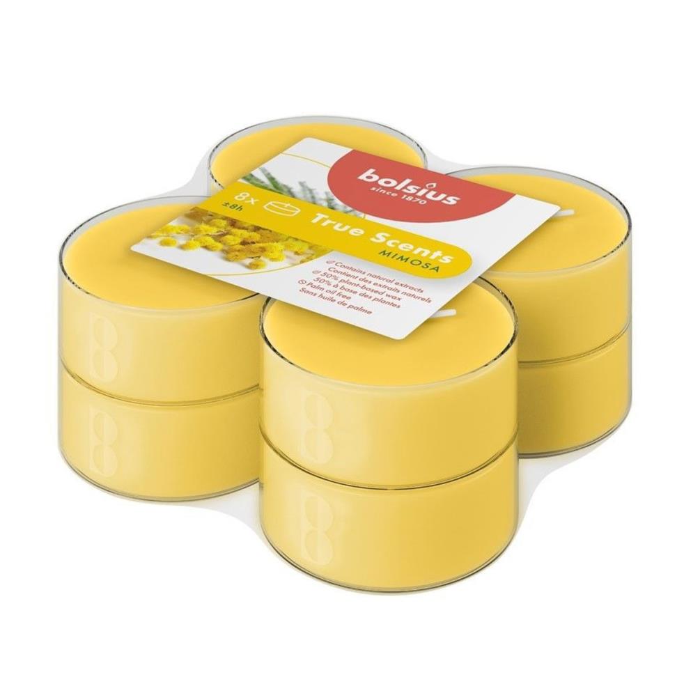 Bolsius Mimosa 8 Hour Maxi Tealights (Pack of 8) Extra Image 1